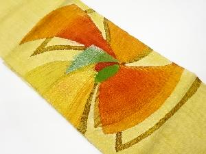 手織り紬抽象模様織出し名古屋帯